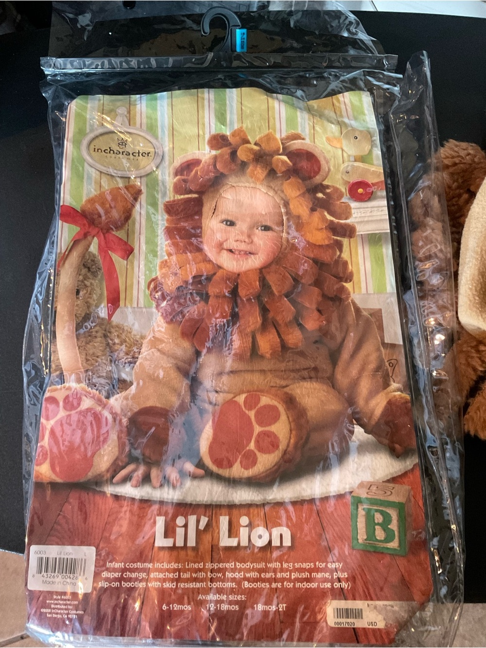 Incharacter Lil' Lion Brown Infant Costume - Cute Hooded Lion Romper